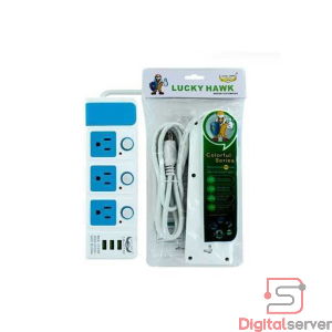 EXTENSION LUCKY SAWK LH-K63 / 6 CONECTORES / BLANCO / 2500W / 50/60HZ 