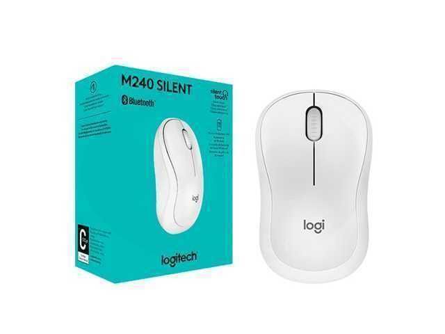 MOUSE LOGITECH M240 SILENT / BLUETOOTH / 3 BOTONES / COLOR BLANCO