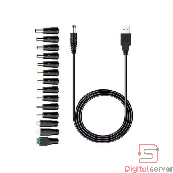 CABLE DE ALIMENTACION UNIVERSAL TIPO C CON 14 ADAPTADORES INTERCAMBIABLES