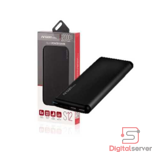 POWER BANK / ARGOM S12 / 12000 MAH / DOBLE SALIDA USB / TIPO-C / ENTRADA MICRO USB / ARG-PB-1150BK / COLOR NEGRO