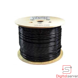 CABLE DE RED CAT6 EXTERIOR VANTEC 305MTS / 80% COBRE / DOBLE CAPUCHA PROTECTORA