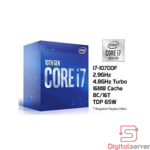 PROCESADOR INTEL I7 10700F / 10MA GEN / 2.90 GHZ / 8 NUCLEOS / 16 HILOS LGA 1200