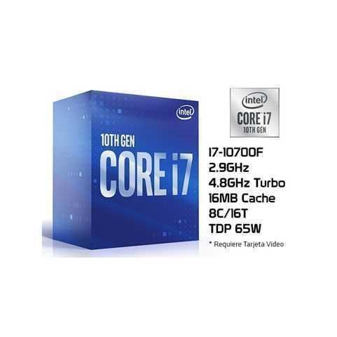 PROCESADOR INTEL I7 10700F / 10MA GEN / 2.90 GHZ / 8 NUCLEOS / 16 HILOS LGA 1200