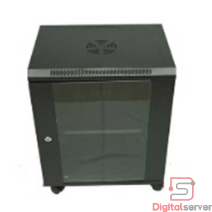 GABINETE RACK 12U CON VIDRIO TEMPLADO REFORZADO (53.0 cm × 40.0 cm × 60.0 cm) / GRATIS VENTILADOR 