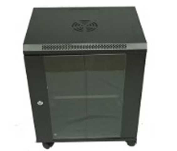 GABINETE RACK 12U CON VIDRIO TEMPLADO REFORZADO (53.0 cm × 40.0 cm × 60.0 cm) / GRATIS VENTILADOR