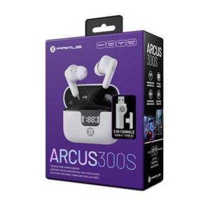 AURICULARES PRIMUS PARA JUEGOS PGLC TWS ARCUS300S PWH-300 CON DONGLE DE 2.4 GHZ (BLANCO)