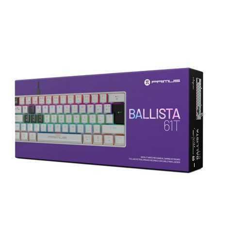 TECLADO MECÁNICO PRIMUS / BALLISTA 61T / USB / ESPAÑOL / INTERRUPTOR ROJO / COLOR BLANCO
