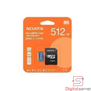 MICRO SD ADATA 512GB / UHS-I V10 A1 / 100MB/S / FHD / CLASE 10 / ADAPTADOR SD / RESISTENTE AL AGUA Y GOLPES