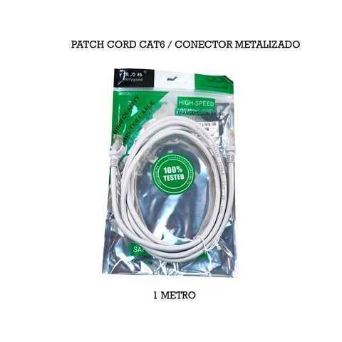 PATCH CORD UTP CAT 6 / CONECTOR METÁLICO BLINDADO / FTP / CCA / 1 METRO