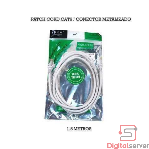 PATCH CORD UTP CAT 6 / CONECTOR METÁLICO BLINDADO / FTP / CCA / 1.5 METROS