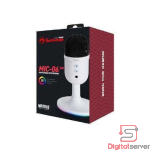 MICRÓFONO PARA PC / MARVO MIC-06 / USB / RGB / BLANCO / GRABACIÓN OMNIDIRECCIONAL / CONTROL DE VOLUMEN