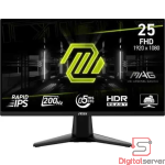 MONITOR GAMER MSI - MAG 255F E20 24" RAPID IPS LCD FHD 200HZ / 0.5MS / ADAPTIVE SYNC / HDR READY (DISPLAYPORT, HDMI) - METALLIC BLACK
