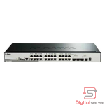 SWITCH D-LINK DGS-1510-28X / RACKEABLE / 24 PUERTOS GIGABIT + 4 PUERTOS SFP+ 10G / LAYER 3 / VLAN / APILABLE / 128 GBPS / 19"