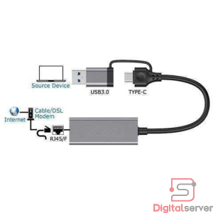 HUB / USB TIPO C / CON OTG / 3 PUERTOS USB-A / PUERTO RJ45 GIGABIT / COLOR NEGRO /
