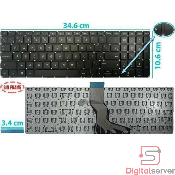TECLADO PARA LAPTOP HP 15-AB121DX 15-BS 15-EF SIN FRAME COLOR NEGRO OEM SP