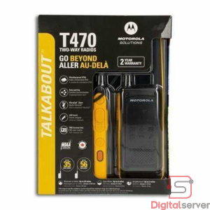 RADIO TRANSMISOR WALKIE TALKIE MOTOROLA TALKABOUT T470 2 X 1 22 CANALES / ALCANCE 56 KM / RESISTENTE AL AGUA IPX4