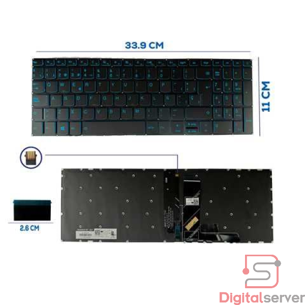 TECLADO LENOVO L340-15 SERIES / L340-15API / L340-15IRH / L340-15IWL / L340-17IRH CON BACKLIGHT AZUL / BOTÓN POWER / SIN FRAME / SP / NUMÉRICO