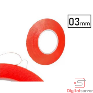 CINTA DOBLE FAZ 3MM PARA PEGAR PANTALLAS DE LAPTOP / COLOR ROJO