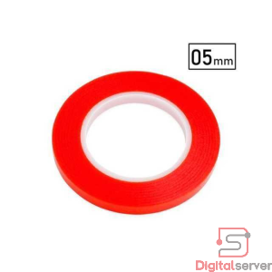 CINTA DOBLE FAZ 5MM PARA PEGAR PANTALLAS DE LAPTOP / COLOR ROJO