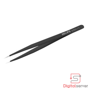 PINZA RECTA ANTIESTATICA RELIFE RL-ESD-11 / COLOR NEGRO 