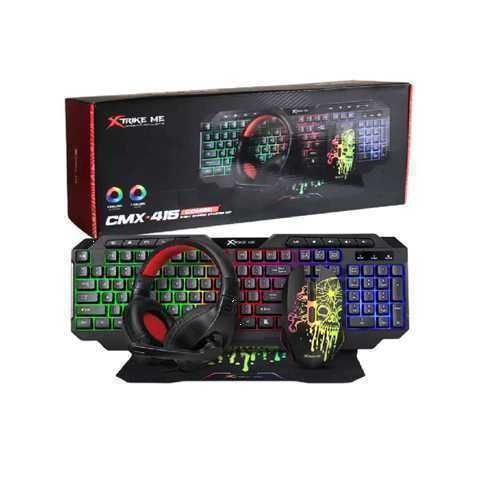 COMBO GAMING XTRIKE ME CMX-415 / KIT 4 EN 1 / TECLADO / MOUSE / AURICULARES / MOUSEPAD / RGB / INTERFAZ USB