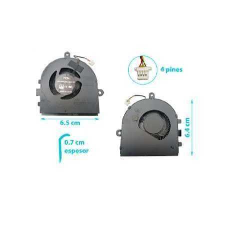 FAN / COOLER / VENTILADOR PARA LAPTOP DELL VOSTRO 3490 E3490 L3490 / INSPIRON 3480 3481 3493 5493 / LATITUDE 3490 / 4 PINES