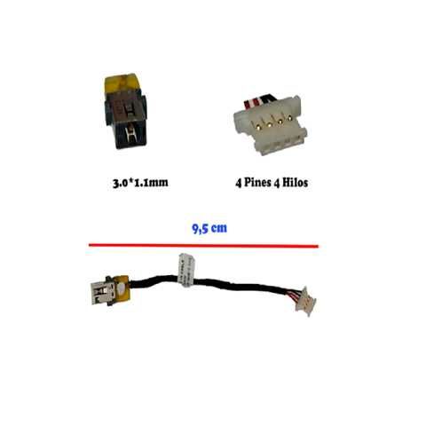 PIN DE CARGA 3.0x1.1MM PARA ACER CHROMEBOOK CB3-431 / SWIFT 3 SF314-51 / 11.5 CM / 4 PINES / C7