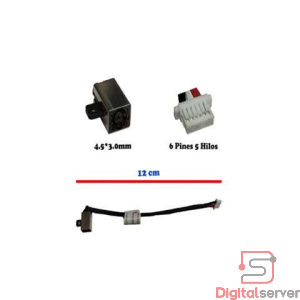 PIN DE CARGA 4.5x3.0MM PARA DELL INSPIRON 11-3147 / 11-3148 / 13-7347 / 13-7352 / 20 CM / 6 PINES / 5 HILOS / C7
