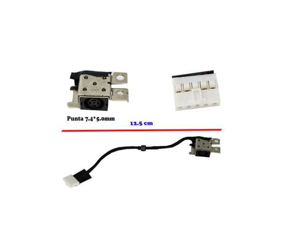 PIN DE CARGA 7.4x5.0MM PARA DELL LATITUDE 3340 / 3350 / 3440 / 14.5 CM / 5 PINES / C7