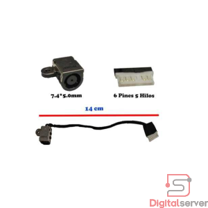 PIN DE CARGA PARA LAPTOP DELL LATITUDE / VOSTRO 3560 / INSPIRON 15R 5520 / 7520 / TIPO 7.4×5.0 MM / 5 PINES / 23 CM / /C7