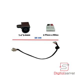 PIN DE CARGA PARA LAPTOP DELL 15-7537 / INSPIRON 15 7000 SERIES / TIPO 7.4×5.0 MM / 24 CM / 5 PINES /C7