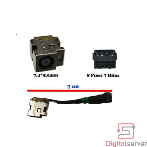 PIN DE CARGA PARA LAPTOP HP Q267 / HP 15-AF / 15-AC / 15-AY / 14-CK / 14-CF / TIPO 4.5×3.0 MM / 13 CM / 8 PINES /C7