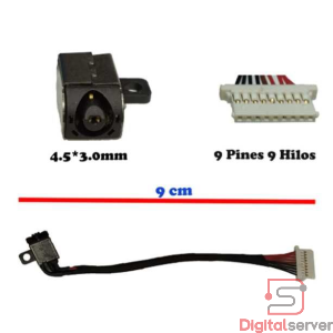 PIN DE CARGA PARA LAPTOP DELL INSPIRON 15 7580 / 7590 / 7591 / VOSTRO 15 7590 / TIPO 4.5×3.0 MM / 10 CM / 9 PINES /C7