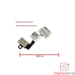 Pin de carga Dell Inspiron 7500 / Inspiron 7501 / XPS 15 9500 / XPS 17 9700 / Precision 5550 / Precision 5750 / 4.5×3.0 MM / 10 PINES / 5 CM / C7