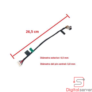 PIN DE CARGA PARA LAPTOP HP 15T-DF / 15T-DF0000 / 15T-DF1000 / 15T-DF2000 / TIPO 4.5×3.0 MM / 7 PINES / 26.5 CM /  /C7