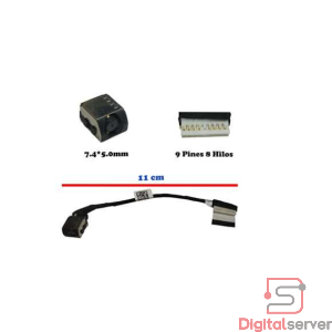 PIN DE CARGA PARA LAPTOP DELL G3 3590 / G3 3579 / G5 15 5500 / G5 SE 5505 / TIPO 7.4×5.08 MM / 12.5 CM / 8 PINES /C7