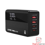 ADAPTADOR DE CORRIENTE CARGADOR LDNIO A4808Q PD QC4+QC3.0 2USB-C +2USB-A LCD 65W / CARGA SUPER RAPIDA 
