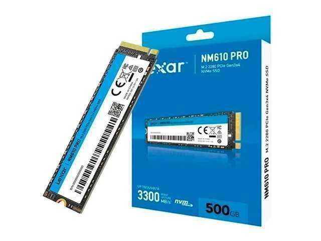 UNIDAD DE ESTADO SOLIDO SSD M.2 NVME LEXAR 500GB / NM610 PRO / 3300MB/S / 2280 / PCIE GEN3X4