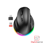 MOUSE INALAMBRICO MEETION BTM010L / ERGONOMICO VERTICAL / BLUETOOTH / RGB / COLOR NEGRO / PARA ZURDO / RECARGABLE