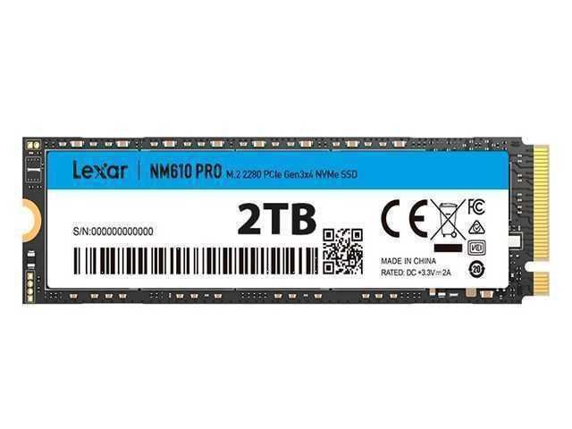 UNIDAD DE ESTADO SOLIDO SSD M.2 NVME LEXAR 2TB / NM610 PRO / 3300MB/S / 2280 / PCIE GEN3X4