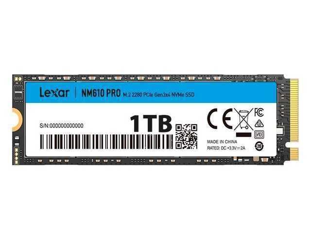 UNIDAD DE ESTADO SOLIDO SSD M.2 NVME LEXAR 1TB / NM610 PRO / 3300MB/S / 2280 / PCIE GEN3X4