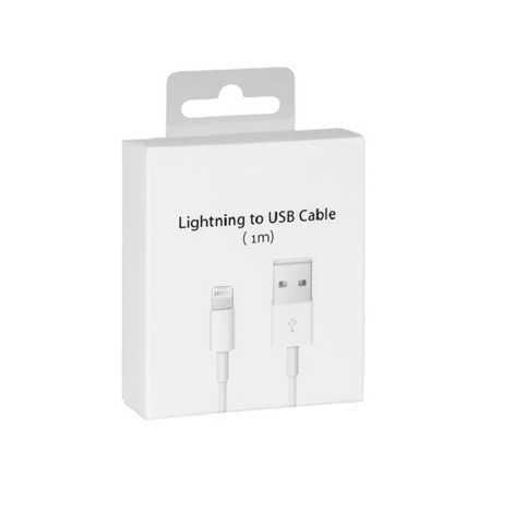 CABLE CARGADOR USB TIPO-A A LIGHTNING / IPHONE - APPLE / 1 METRO / BLANCO