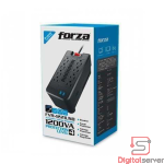 REGULADOR DE VOLTAJE FORZA / FVR-1221USB / 1200VA 600W 8 SALIDAS /  1 PUERTOS USB B / 1 PUERTO TIPO C / COLOR NEGRO 