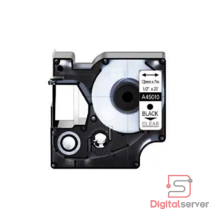 DYMO ETIQUETA D1 12MM DE ANCHO X 7METROS LETRA NEGRA SOBRE FONDO BLANCO -INCLUYE UN CASETTE DE 7M