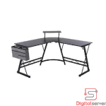 ESCRITORIO MESA GAMER GAMING POTENZZA D42A / DISEÑO EN L / BASE PARA LAPTOP / COLOR NEGRO