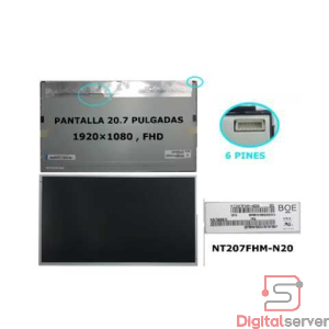 PANTALLA PARA ALL IN ONE 20.7" HD 1920X1080 PULGADAS / MT207FHM-20 B5 / CON MARCO / 6 PINES