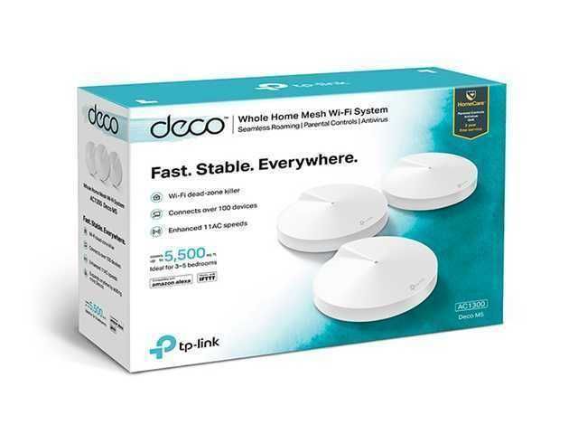 SISTEMA MESH WI-FI EN MALLA TP-LINK / AC1300 / 3 UNIDADES / DECO M5 / COLOR BLANCO