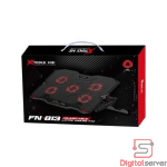 BASE DE ENFRIAMIENTO PARA LAPTOP XTRIKE ME FN-813 / 9" A 15.6" / 5 VENTILADORES CON LUZ LED ROJA / 2 PUERTOS USB 2.0 / SOPORTE TELÉFONO / NEGRO
