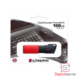PENDRIVE KINGSTON 128GB / DATATRAVELER EXODIA M / USB 3.2 / UNIDAD FLASH / COLOR NEGRO CON ROJO