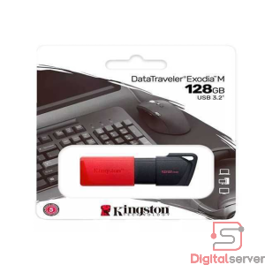 PENDRIVE KINGSTON 128GB / DATATRAVELER EXODIA M / USB 3.2 / UNIDAD FLASH / COLOR NEGRO CON ROJO